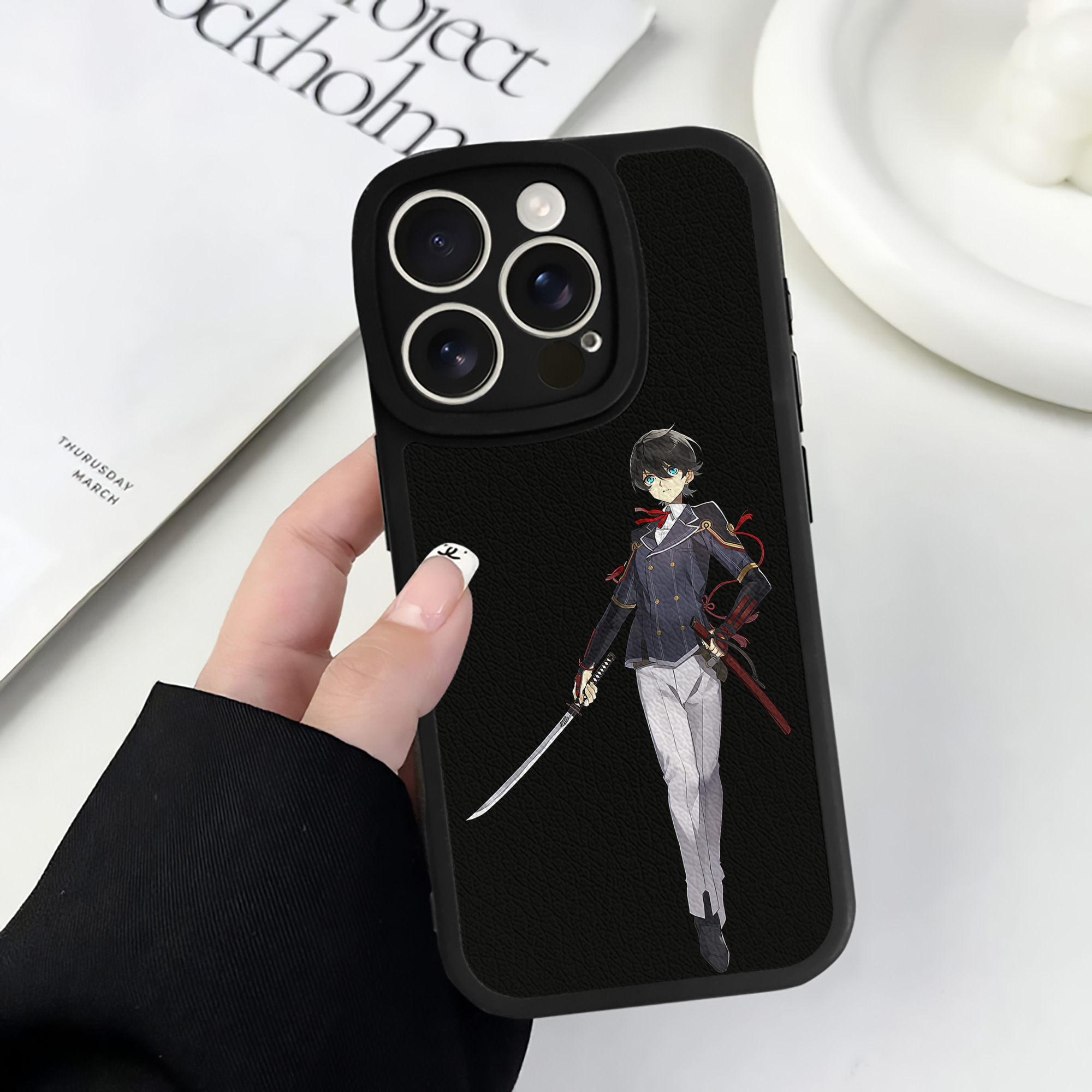 （画像用） 刀剣乱舞 Touken Ranbu 【iPhone 16シリーズ対応】シリコンスマホケース（レザー調） 材質：シリコン